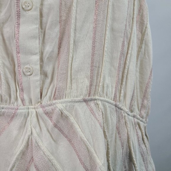 LANE Bryant Cream Pink Cotton Metallic Sleeveless Top Size 28 - Picture 4 of 15